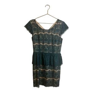 Anthropologie Maeve Elsa Peplum Dress Teal‎ Size Medium
